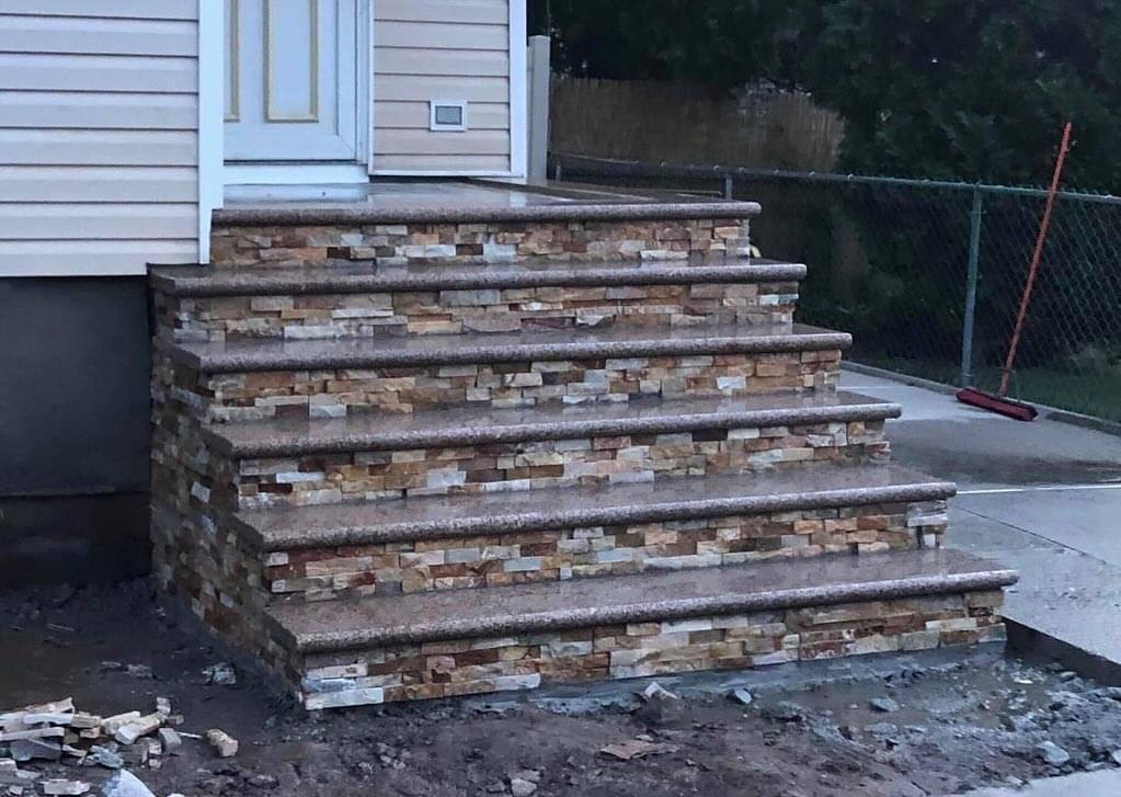 Stone and concrete steps